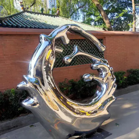 Stainless Steel Wave Sculpture Outdoor Sculpture