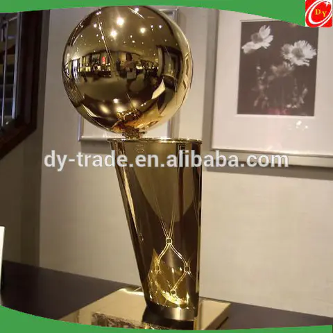 Golden stainless steel football trophy sculpture ,stainless steel cup