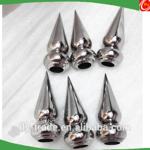 Stainless steel spear with base for head railing accessories