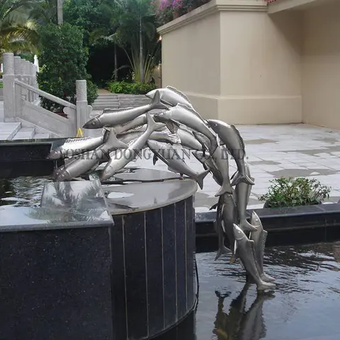 Metal Fish Garden Fountain Decoration